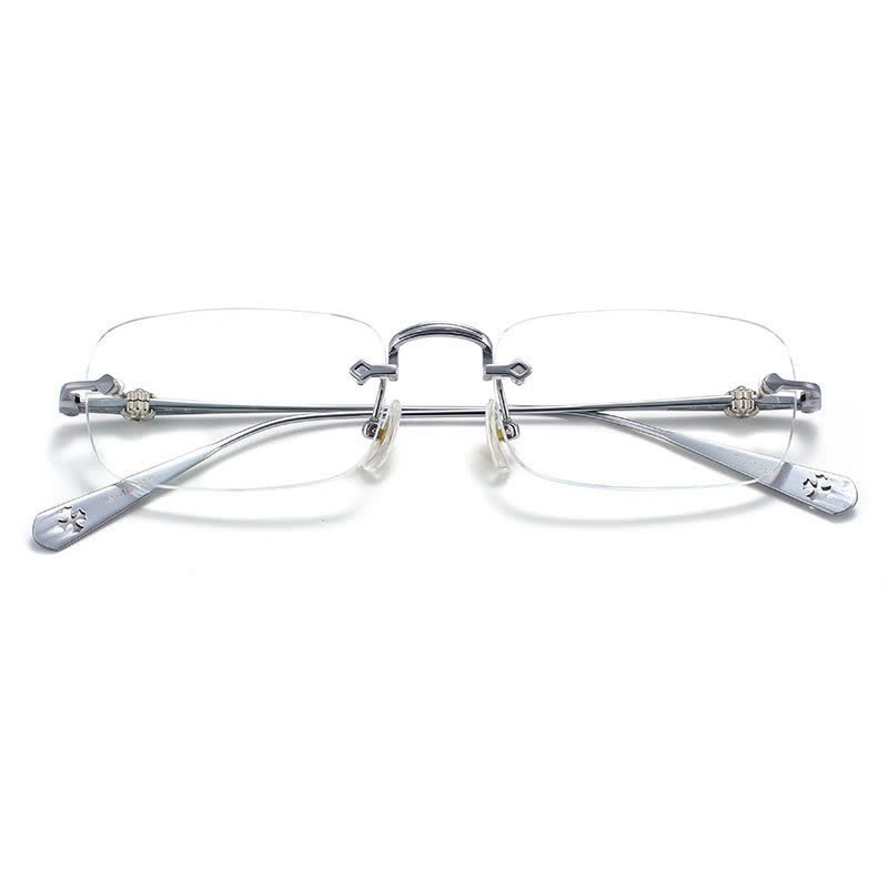 Spykay™ EG26935 Rectangle Titanium Frame Anti-blue Light Rimless Chrome Heart Glasses - image 7