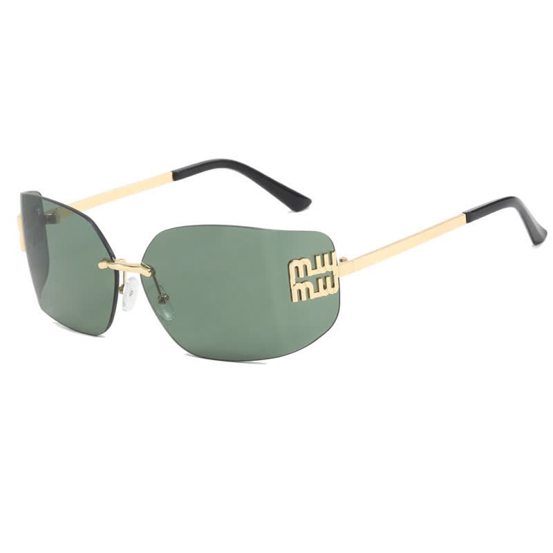 Spykay™ SG60676 Y2K Rectangle Frame Rimless Sunglasses - Green - image 15