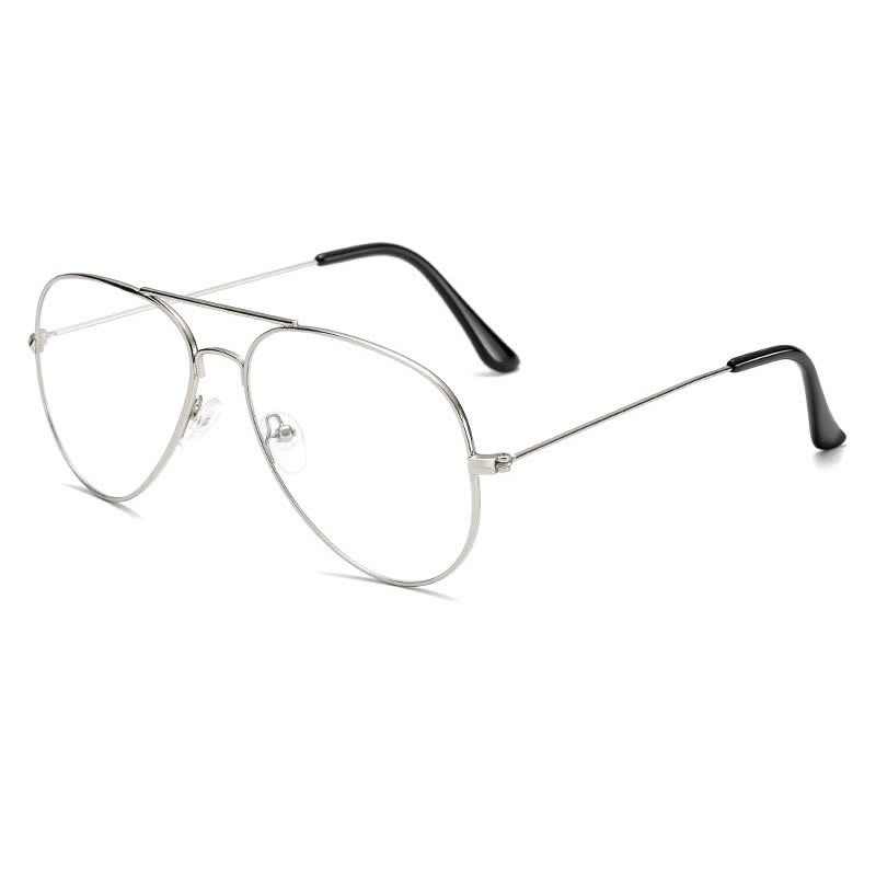 Spykay™ EG26827 Hipster Metal Retro Anti-blue Light Aviator Glasses - Silver - image 19