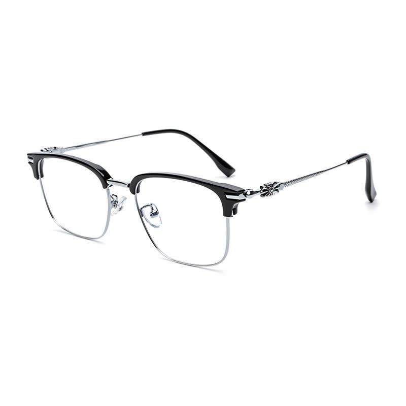 Spykay™ EG26924 Retro Gothic Cross Unisex Square Frame Anti-blue Light Browline Glasses - Black/Golden - image 9
