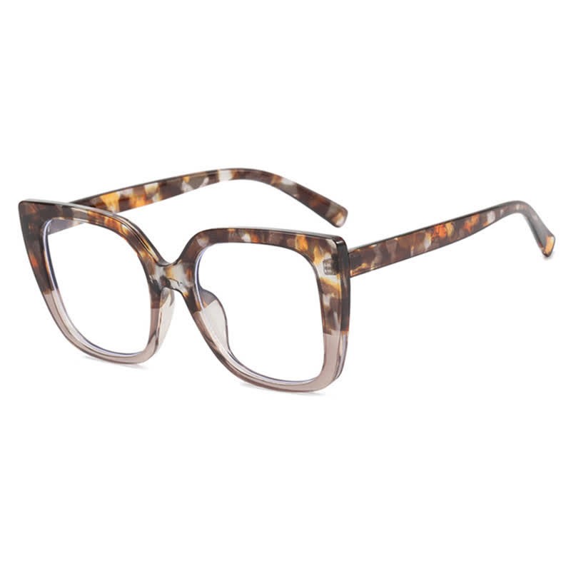 Spykay™ EG26771 Leopard Pattern Square Frame Oversized Glasses