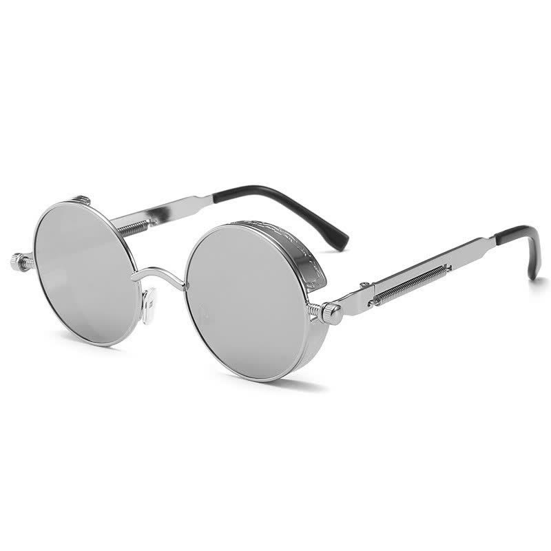 Spykay™ SG60945 Retro Punk Round Frame Spring Temples Sunglasses - Silver - image 20