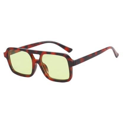 Spykay™ SG60851 Double Bridges Square Frame Retro Sunglasses
