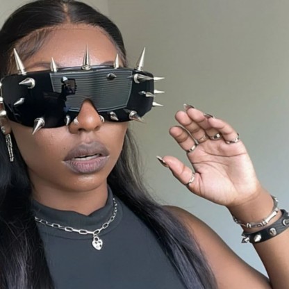 Spykay™ SG60834 Rivet Decor Y2K Cyberpunk Hipster Sunglasses - image 11