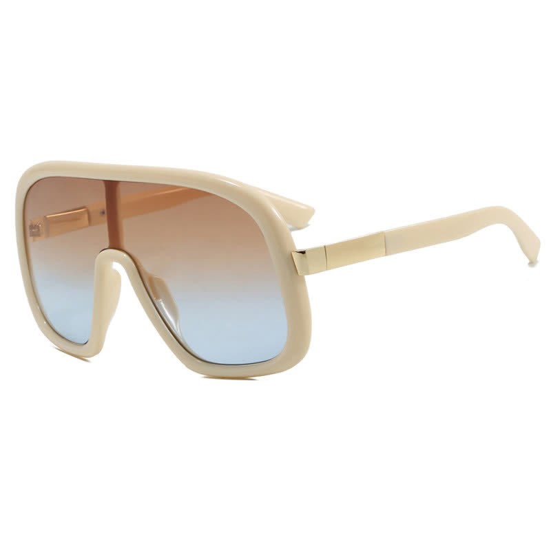 Spykay™ SG60952 Flat Top Double Bridges Oversized Trendy Aviator Sunglasses - Beige - image 15