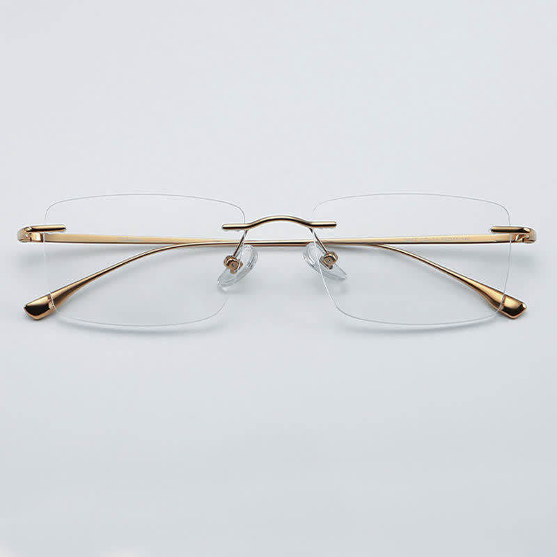 Spykay™ EG26849 Rectangle Titanium Frame Anti-blue Light Hipster Rimless Glasses - image 9