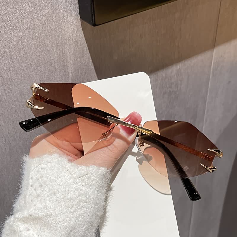 Spykay™ SG60856 Claw Temples Geometric Rimless Hipster Sunglasses - image 3