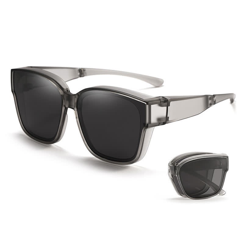 Spykay™ SG60955 Fit Over Glasses Square Frame Foldable Polarized Sunglasses for Women Men - Grey - image 4