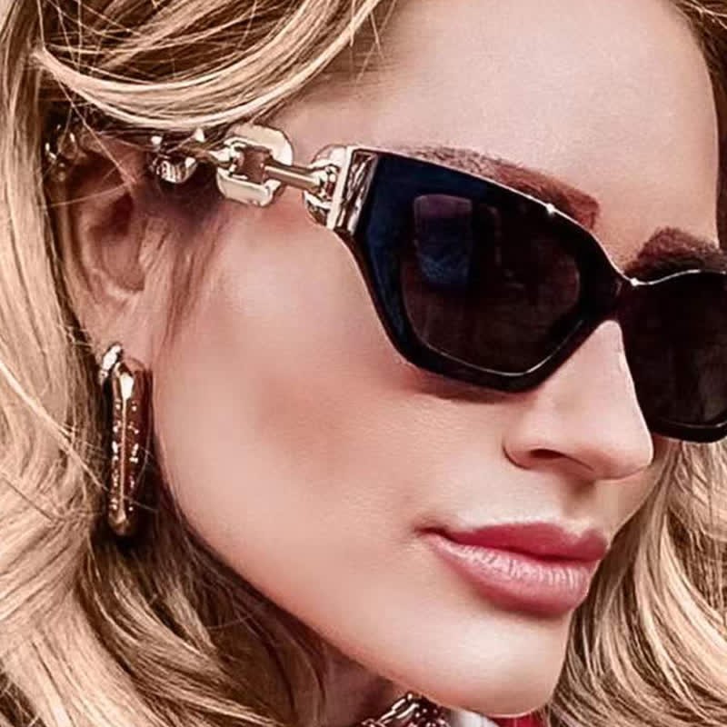 Spykay™ SG60953 Retro Cat-Eye Chain Temples Trendy Sunglasses - image 5