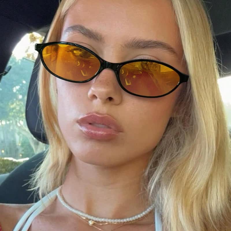 Spykay™ SG60724 Small Oval Frame Fashion Sunglasses - Black/Orange - image 15