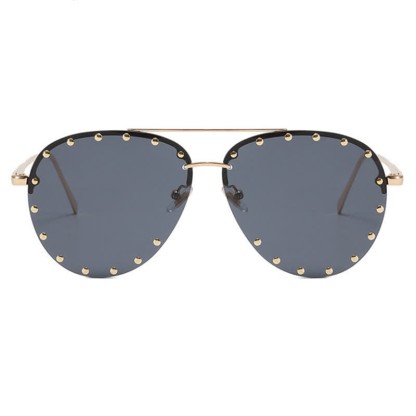 Spykay™ SG60887 Rivets Decor Double Bridges Retro Aviator Sunglasses