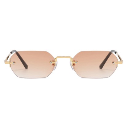 Spykay™ SG60884 Geometric Rimless Metal Temples Sunglasses
