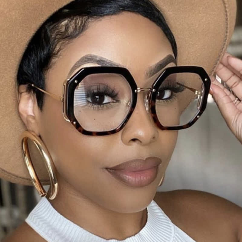 Spykay™ EG26764 Oversized Geometric Frame Anti-blue Light Glasses