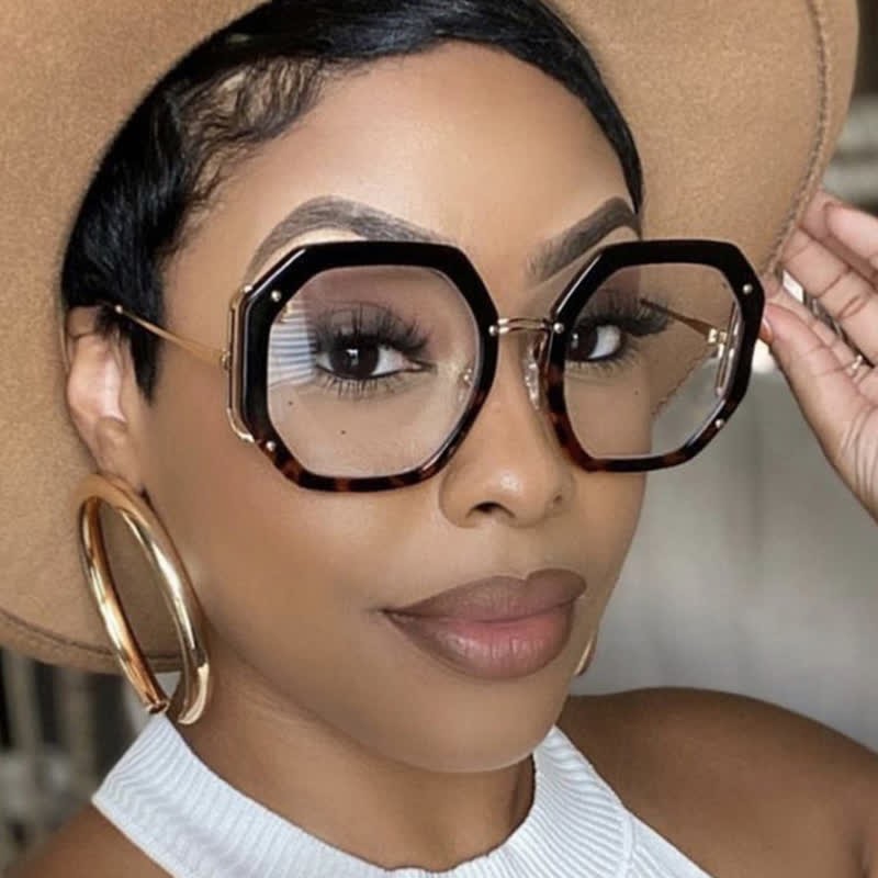 Spykay™ EG26764 Oversized Geometric Frame Anti-blue Light Glasses