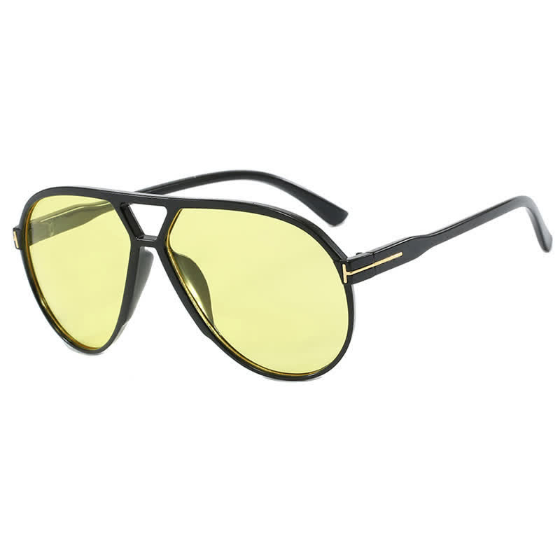 Spykay™ SG60858 Double Bridges 'T' Design Oversized Frame Hipster Aviator Sunglasses
