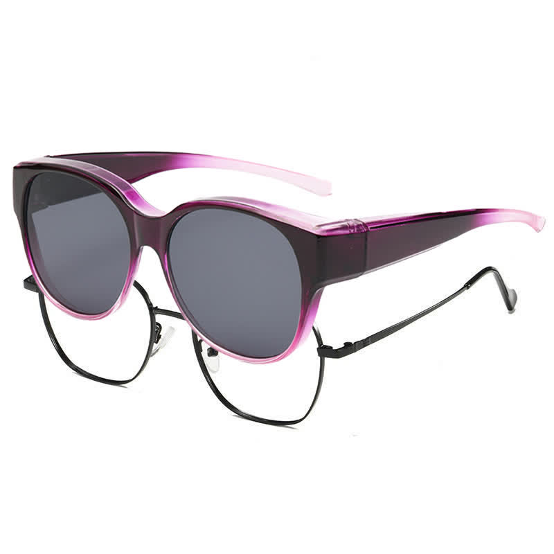 Spykay™ SG60901 Polarized Round Frame Driving Sunglasses Fit Over Glasses for Women Men - Ombre Purple - image 28