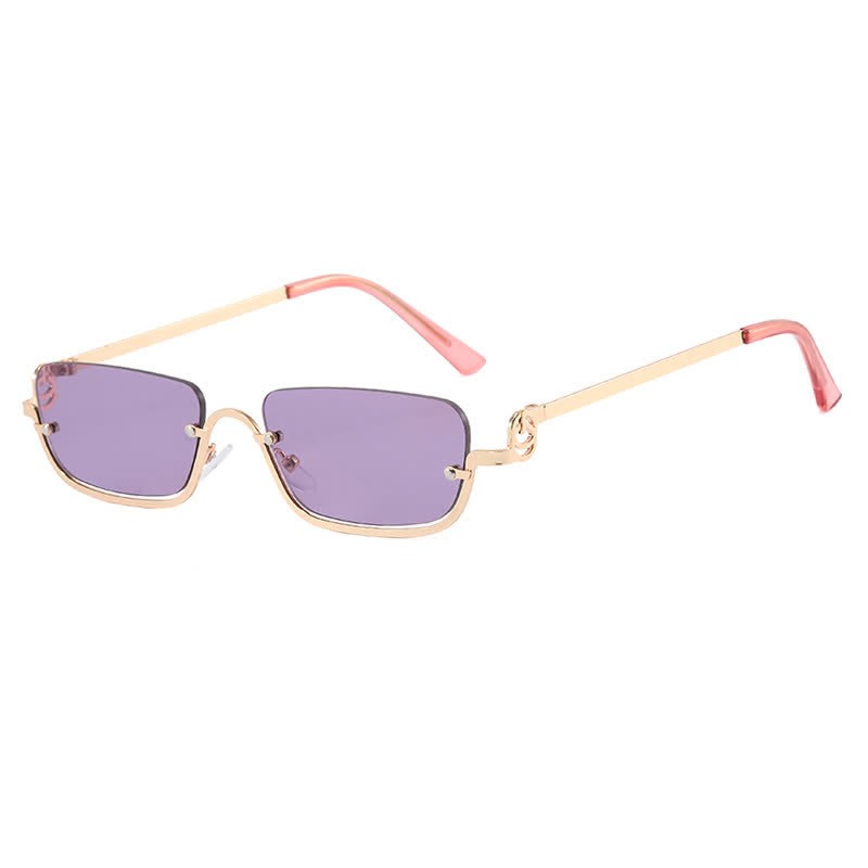 Spykay™ SG60874 Trendy Semi-Rimless Rectangle Frame Sunglasses - Purple - image 24