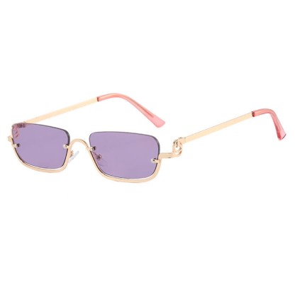 Spykay™ SG60874 Trendy Semi-Rimless Rectangle Frame Sunglasses - Purple - image 24