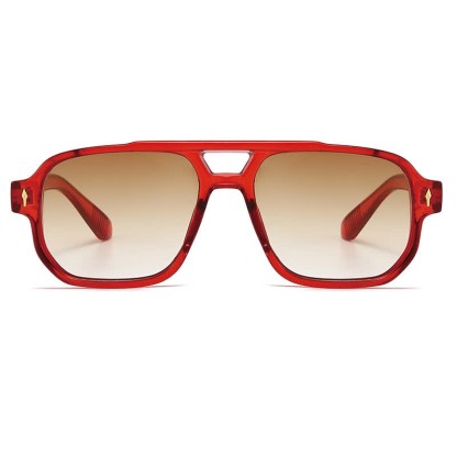 Spykay™ SG61003 Square Frame Double Bridges Vintage Arrow Sunglasses - image 2