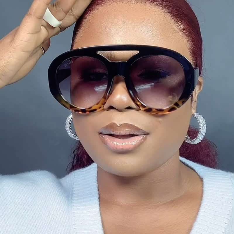 Spykay™ SG60741 Round Frame Double Bridges Oversized Aviator Sunglasses - image 18