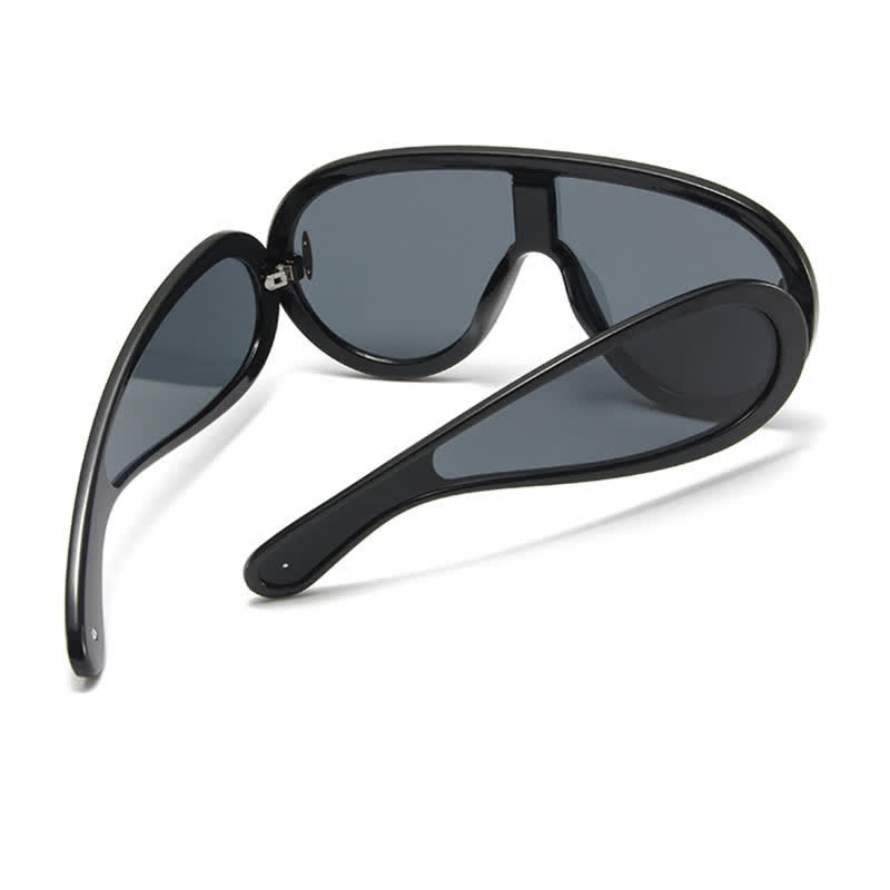 Spykay™ SG61002 Steampunk One-piece Frame Oversized Mirrored Sunglasses - image 8