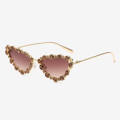 Spykay™ SG60894 Vintage-Retro Rhinestone Decor Cat-Eye Oversized Sunglasses