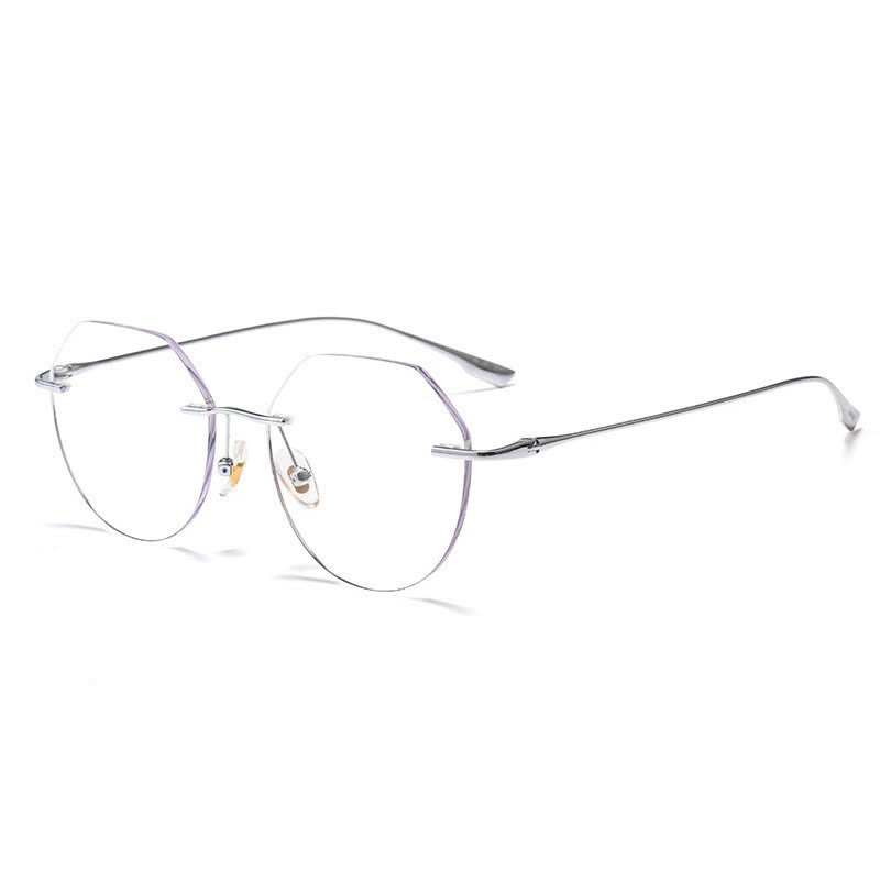 Spykay™ EG26893 Geometric Titanium Frame Anti-blue Light Hipster Rimless Glasses - image 7
