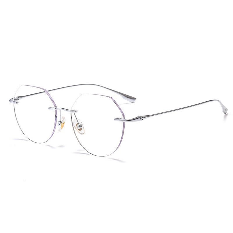 Spykay™ EG26893 Geometric Titanium Frame Anti-blue Light Hipster Rimless Glasses - image 7