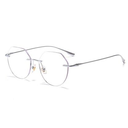Spykay™ EG26893 Geometric Titanium Frame Anti-blue Light Hipster Rimless Glasses - image 7