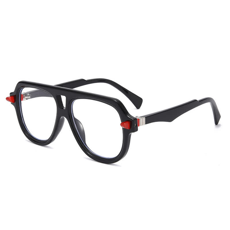 Spykay™ EG26883 Anti-blue Light Double Bridges Oversized Aviator Thick Eyeglasses - Black - image 6