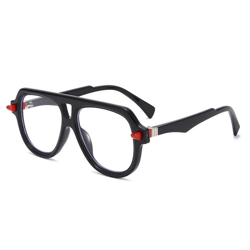 Spykay™ EG26883 Anti-blue Light Double Bridges Oversized Aviator Thick Eyeglasses - Black - image 6