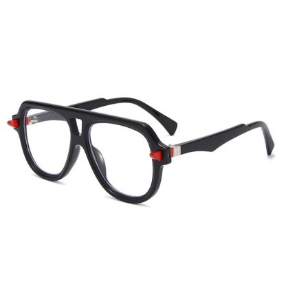 Spykay™ EG26883 Anti-blue Light Double Bridges Oversized Aviator Thick Eyeglasses - Black - image 6