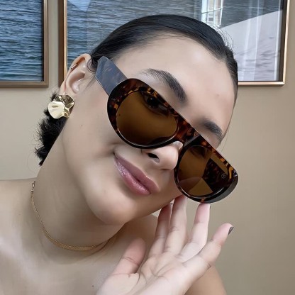 Spykay™ SG60671 Oval Frame Wide Temples Vintage Aviator Sunglasses - image 25