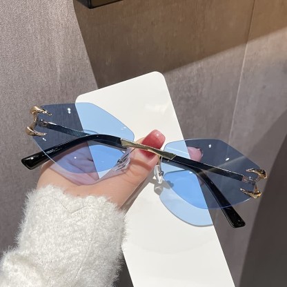 Spykay™ SG60856 Claw Temples Geometric Rimless Hipster Sunglasses - image 7