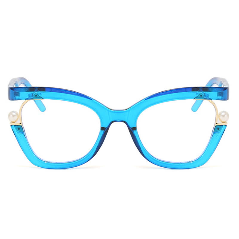 Spykay™ EG26758 Anti-blue Light Pearl Decor Irregular Oversized Eyeglasses - image 29