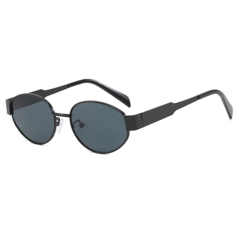 Spykay™ SG60707 Oval Frames Metal Temples Retro-Vinatge Sunglasses - Black - image 27