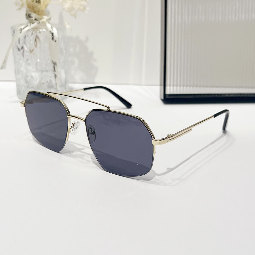 Spykay™ SG61052 Trendy Retro Semi-Rimless Double Bridges Aviator Sunglasses - image 6