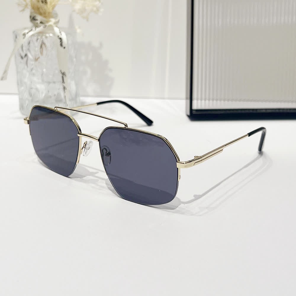 Spykay™ SG61052 Trendy Retro Semi-Rimless Double Bridges Aviator Sunglasses - image 6
