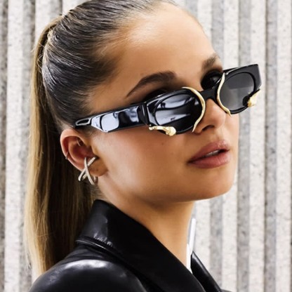 Spykay™ SG60847 Vintage Y2K Snake Design Oval Frame Sunglasses