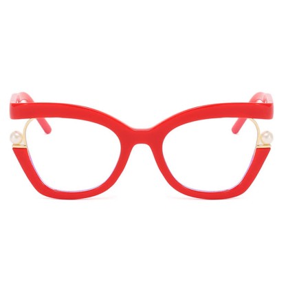Spykay™ EG26758 Anti-blue Light Pearl Decor Irregular Oversized Eyeglasses - image 14