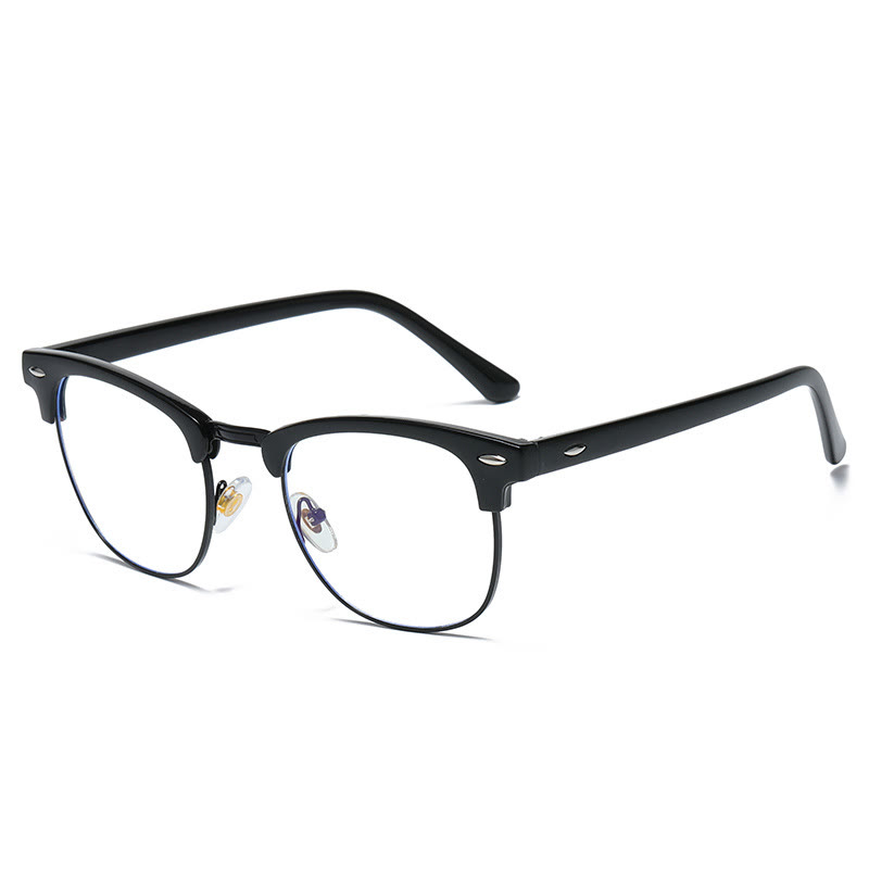 Spykay™ EG1015 Unisex PC Square Half-Frame Clear Lens Glasses, Suitable For Daily Office & Reading Blue Light Glasses - Black - image 11