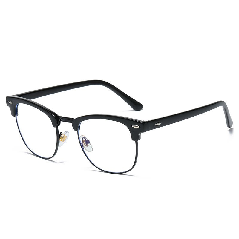 Spykay™ EG1015 Unisex PC Square Half-Frame Clear Lens Glasses, Suitable For Daily Office & Reading Blue Light Glasses - Black - image 11