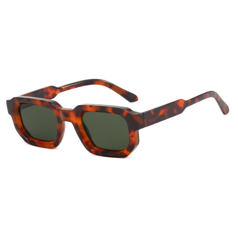 Spykay™ SG60700 Small Rectangle Frames Vintage Sunglasses - Leopard Print/Green - image 17