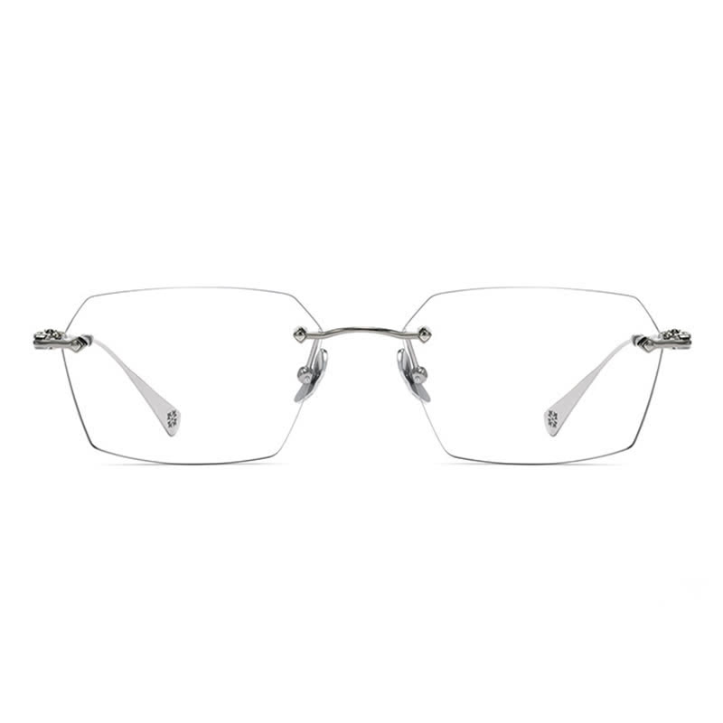 Spykay™ EG26901 Titanium Geometric Frame Anti-blue Light Hipster Rimless Glasses - image 11