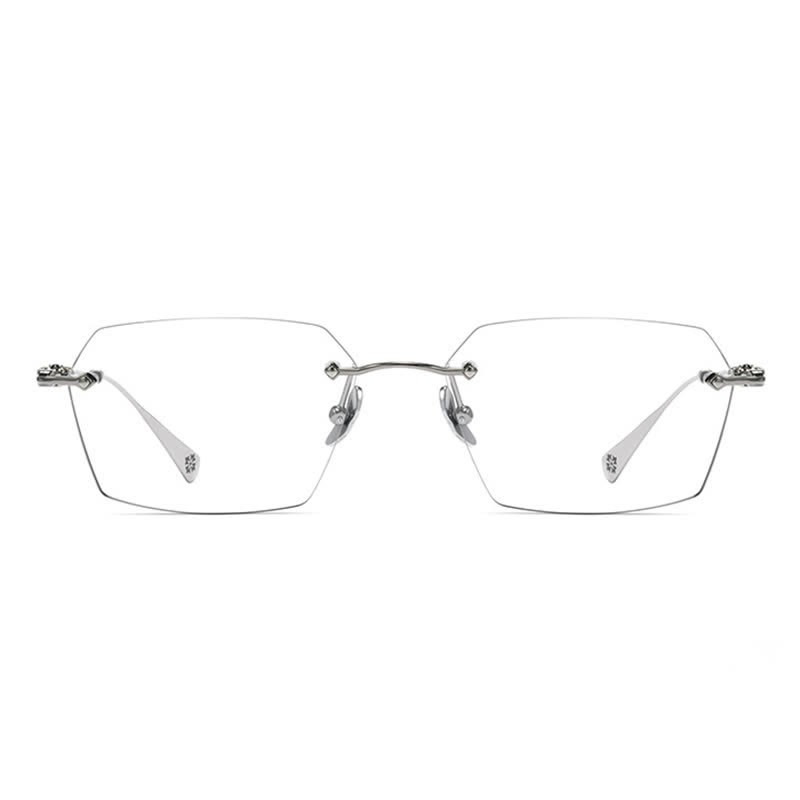 Spykay™ EG26901 Titanium Geometric Frame Anti-blue Light Hipster Rimless Glasses - image 11