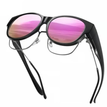 Spykay™ SG60901 Polarized Round Frame Driving Sunglasses Fit Over Glasses for Women Men - Black/Pink - image 10