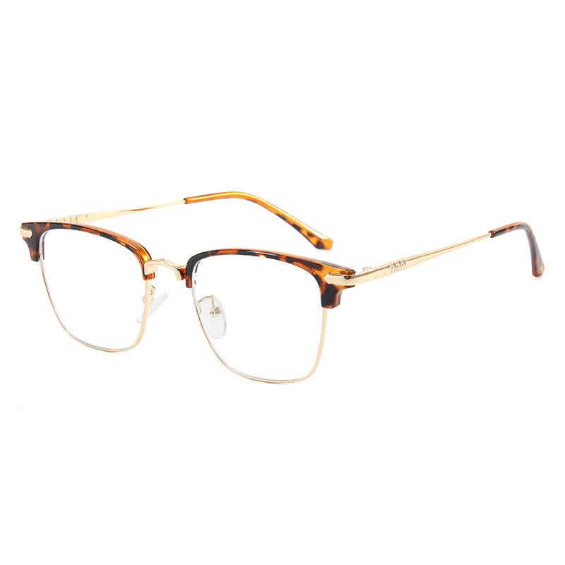 Spykay™ EG26833 Semi-Rimless Retro Square Frame Anti-blue Light Browline Glasses - Tortoise Shell - image 16