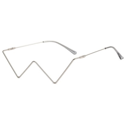 Spykay™ EG26881 Trendy Lensless Rhinestone Decor Semi-Rimless Glasses - Silver A - image 18