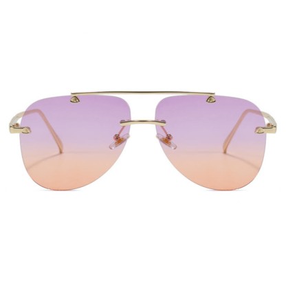 Spykay™ SG60888 Rimless Double Bridges Retro Aviator Sunglasses