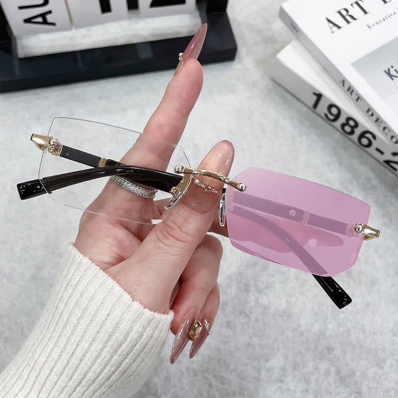 Spykay™ SG60972 Geometric Frame Rimless Hipster Photochromic Sunglasses - Pink - image 4